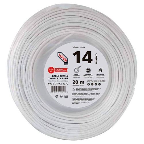 Cable para alambrado de tableros 14 AWG en bolsa color blanco