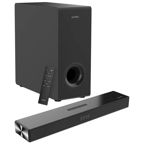 Barra de Sonido Acteck Thin BS600, 60W, 2.1, USB, Bluetooth, HDMI, Color Negro