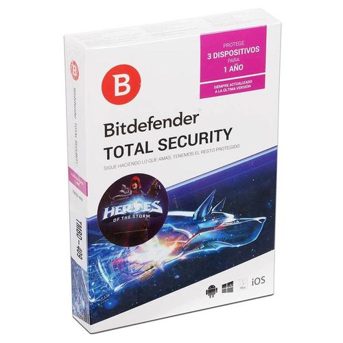 Bitdefender Total Security 2018, 1 año 3 usuarios