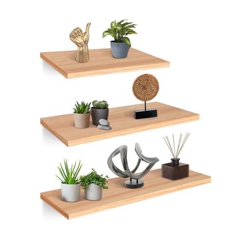 Repisas Flotantes de Madera 3 Pz de 30x15, 40x15 y 50x15 cm