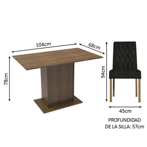 Juego de Comedor Mesa + 2 Sillas Marrón Madesa