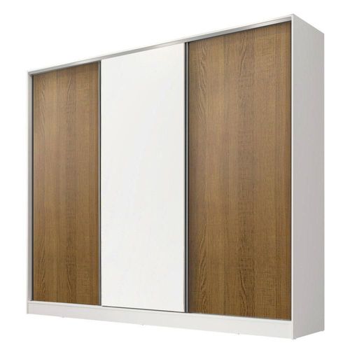 Guarda Ropa 3 Puertas Color Blanco y Marrón Madesa