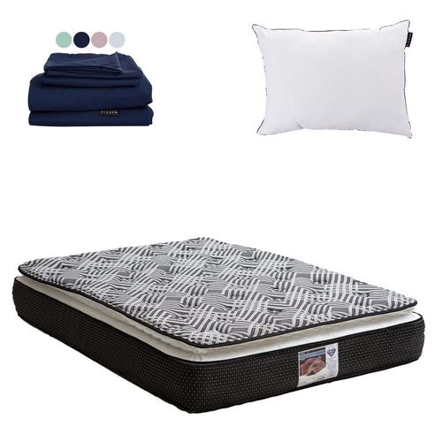 Colchón Matrimonial Spring Air Omega + Almohada One + Sábanas Softy CZD