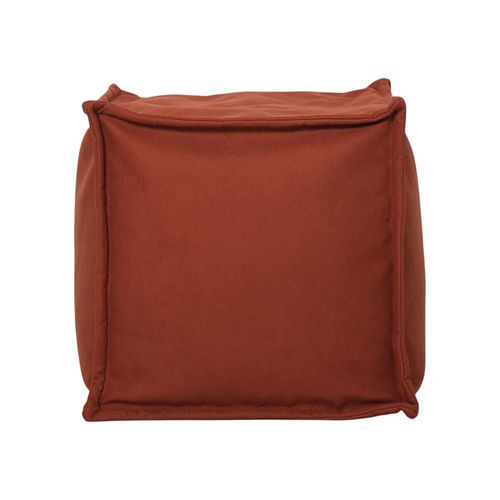 Ilios Innova | Taburete cuadrado terracota tapizado de alta calidad, diseño minimalista multifuncional asiento o reposa pies.