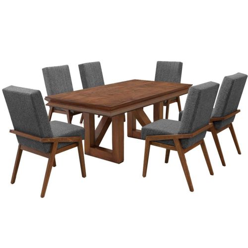 Comedor 6 Sillas Marsella Nogal Kessa Muebles
