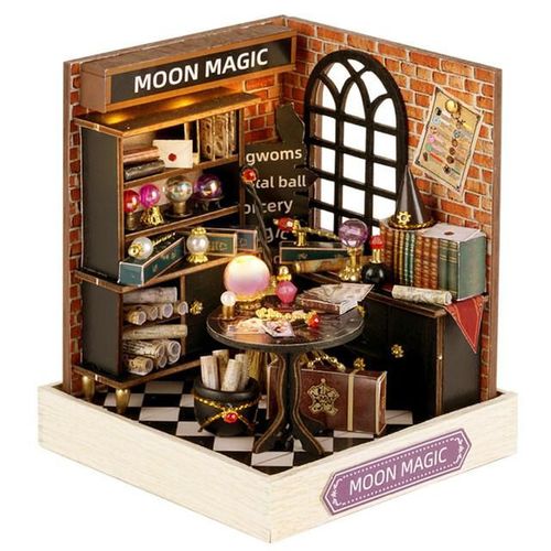 Nueva Casa en Miniatura 'Feliz Unión' con Tema 'Magia Lunar' - Kit de Maqueta 3D para Armar, Decoración y Colección.HOGAWAY