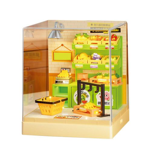 Kit de Escena Temática con Luces para Armar - Casa en Miniatura DIY con Bloques de Construcción y Accesorios Luminosos.HOGAWAY