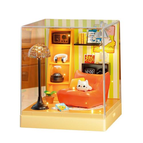 Kit de Escena Temática con Luces para Armar - Casa en Miniatura DIY con Bloques de Construcción y Accesorios Luminosos.HOGAWAY