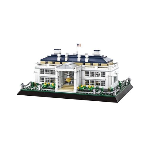 Set de Bloques de Construcción en Miniatura 'Casa Blanca en Washington' - Réplica Arquitectónica de EE. UU. Compatible con Piezas Pequeñas.HOGAWAY