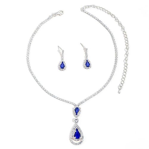 Juego de Joyas de Lujo para Bodas - Collar y Aretes de Cristal Brillante con Diseño Elegante.HOGAWAY