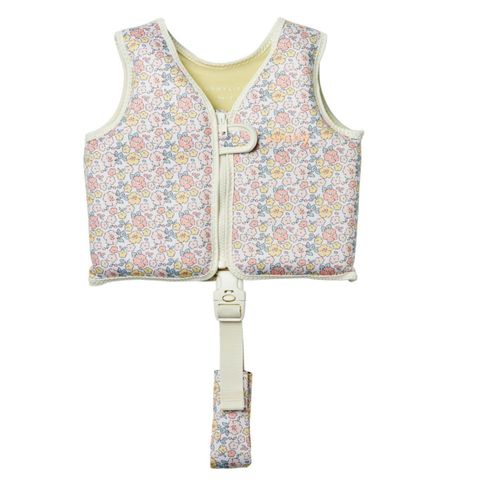 Chaleco de natación Sunnylife 1-2 años floral con correa ajustable
