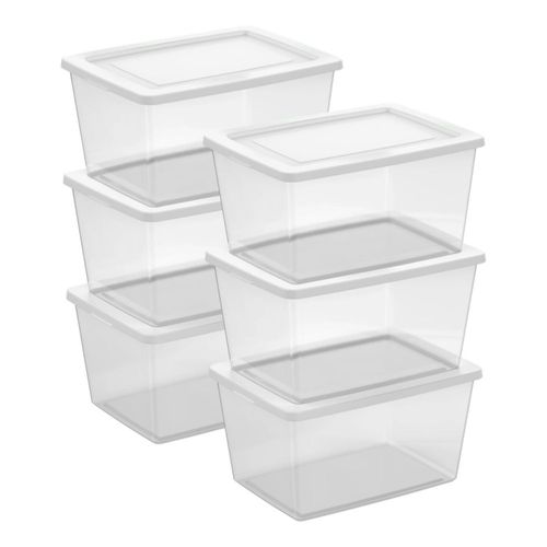 Caja de almacenamiento Sterilite de 58 qt transparente apilable 59 x 42 x 30 cm