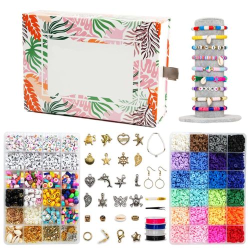 Kit para hacer pulseras de 6525 piezas con cuentas de arcilla polimérica