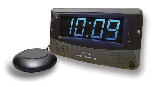 Reloj despertador Sonic Alert SBD375SSG doble muy fuerte y vibratorio