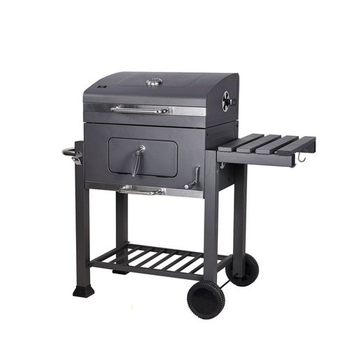 Asador De Carbón Con Elevador De Parrilla Mesa Lateral y Ruedas ACB03 Avera