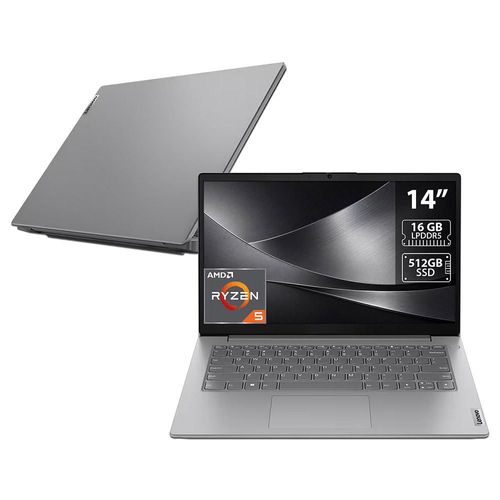 Laptop Lenovo V14 G4 AMN: Procesador AMD Ryzen 5 7520U, Memoria 16GB LPDDR5, SSD de 512GB, Pantalla de 14" LED, Video Radeon 610M, Windows 11 Home.