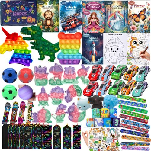 GALASET Set de 120 recuerdos para fiesta para niños de 4 a 12 años