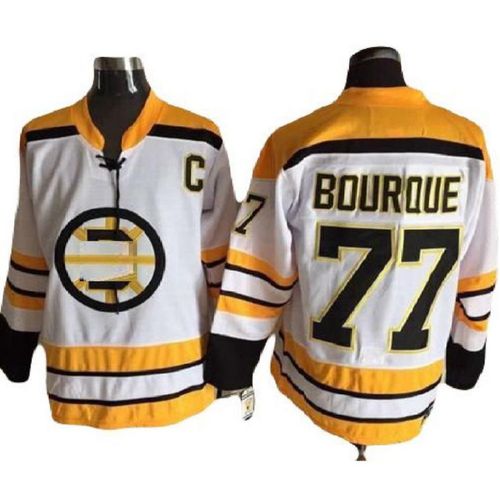 Fabuloso! Jersey Hockey Bruins Edicion Especial Bordado Blanco Ray Bourque 77