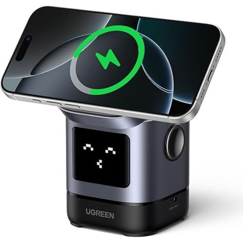 Cargador UGreen Uno 2-in-1 15W Qi2 Robot