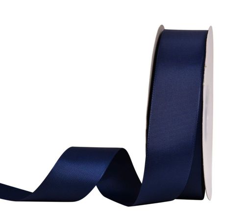 Cinta YAMA azul marino de grosgrain 38 cm x 46 m en rollo