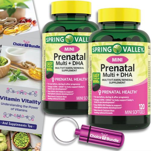 Paquete Choice Bundle Spring Valley Prenatal Multi DHA 240 cápsulas blandas