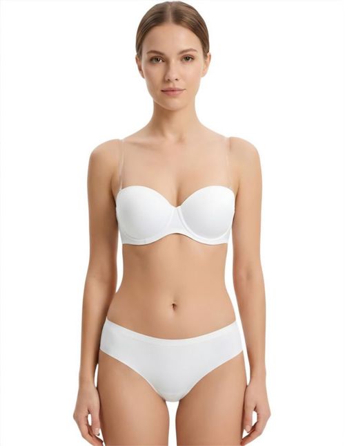 Set De Brasier Tirante transparente, strapless Y Panty Sin Costuras, invisible, corte láser