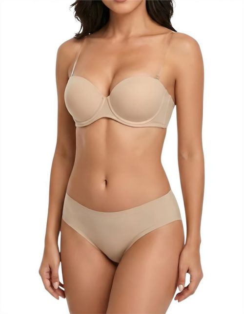 Set De Brasier Tirante transparente, strapless Y Panty Sin Costuras, invisible, corte láser
