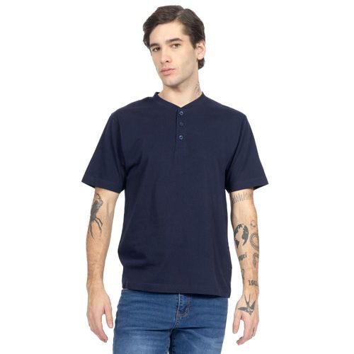 Playera Henley Lisa De Algodón Para Hombre Quarry