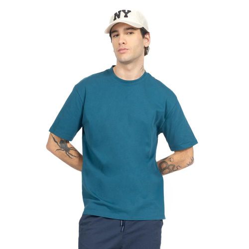 Playera Box Fit Lisa De Algodón Con Cuello Redondo Para Hombre Quarry