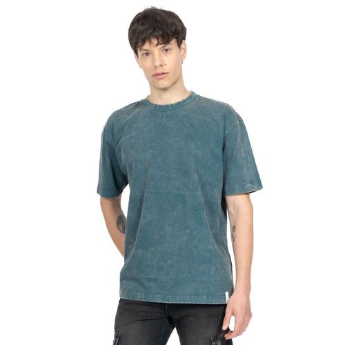 Playera Oversize Mineral Wash Con Cuello Redondo Y Manga Corta Para Hombre Quarry