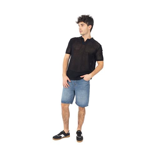 Playera Polo Tejida Con Cuello Abierto Sin Botones Para Hombre Quarry