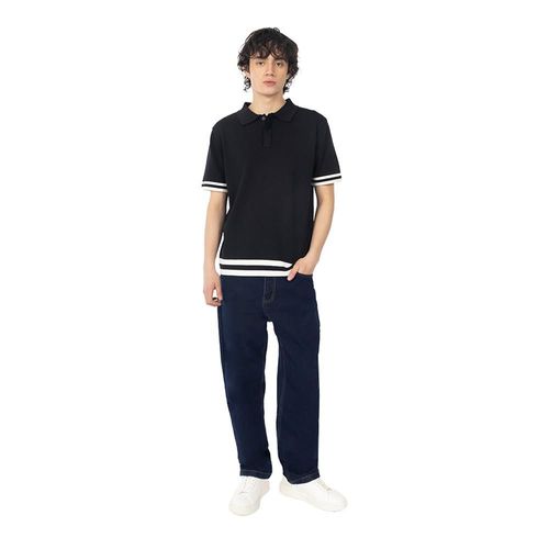 Playera Tipo Polo Con Rib Rayado Para Hombre Quarry