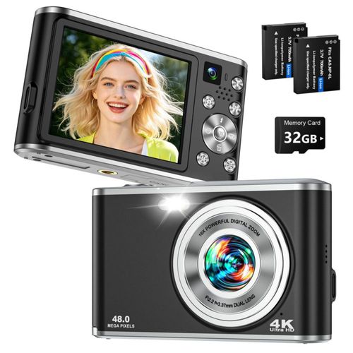 Cámara digital YOODEE 4K 48 MP con doble lente y zoom digital 16X