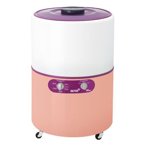 LAVADORA ACROS MOD. ALF2553TD/25 KGS 1 TINA DURAZNO ACERO PORCELANIZADO 4 RUEDAS GIRATORIAS 360, 5 PROGRAMAS Y 3 FUERZAS DE LAVADO DEPÓSITO DE CLORO