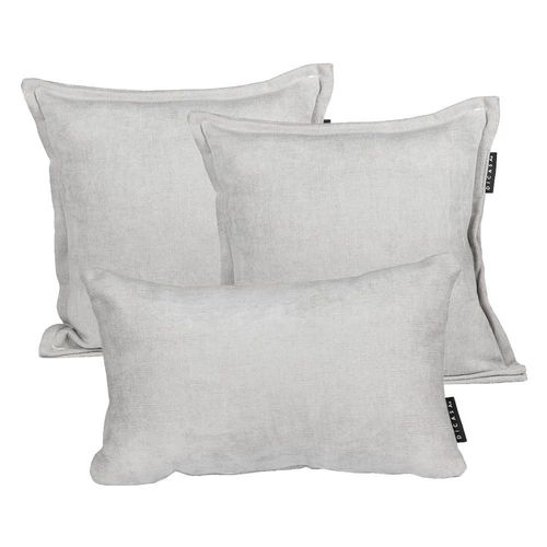 Set de 3 Cojines Decorativos Dicasa 2 Kappa + 1 Delta Gris CDZ