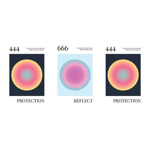 Set 3 Cuadros Decorativos 40x60cm C/u Impresos En Tela Numerologia