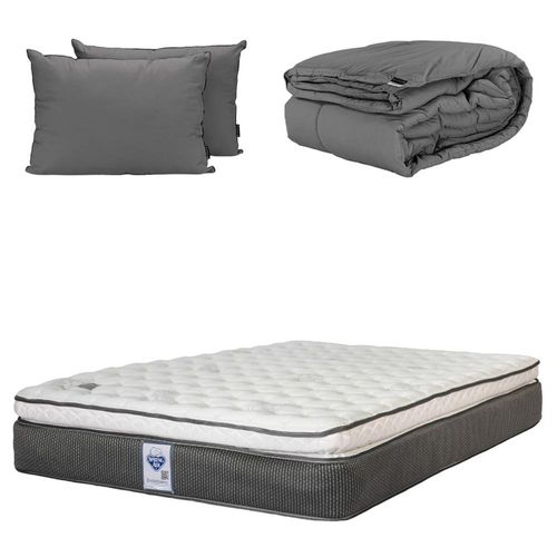 Colchón Queen Size Spring Air Phantom +Almohada 2Pack+Edredón Homy CZD