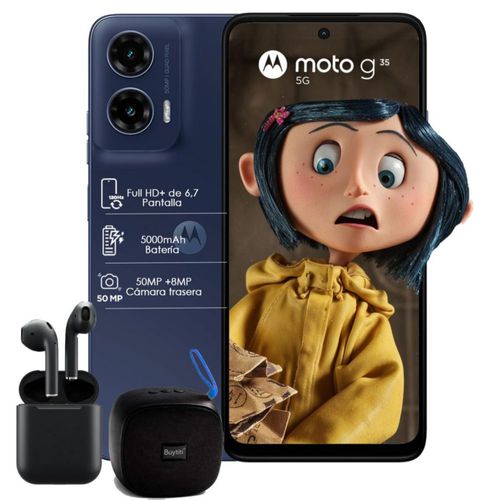 Motorola Moto G35 5G 4GB RAM 128GB Midnight Black con smartwatch y Bocina