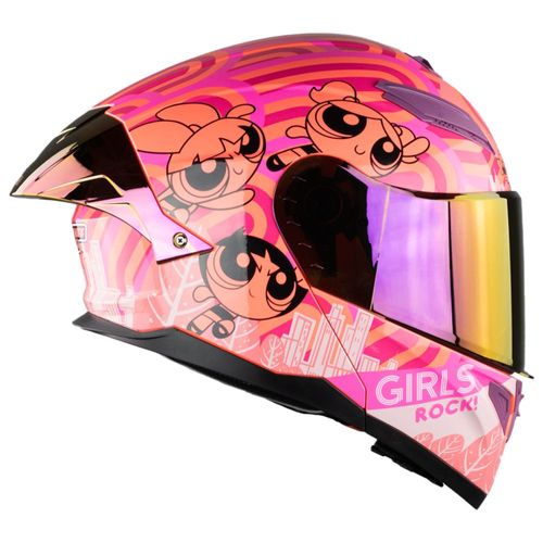 Casco Kov Stark Chicas Superpoderosas Rosa Abatible Dot