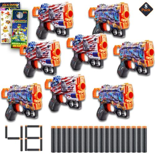 Set de pistolas de juguete ZURU X-Shot Menace con 8 lanzadores y 48 dardos