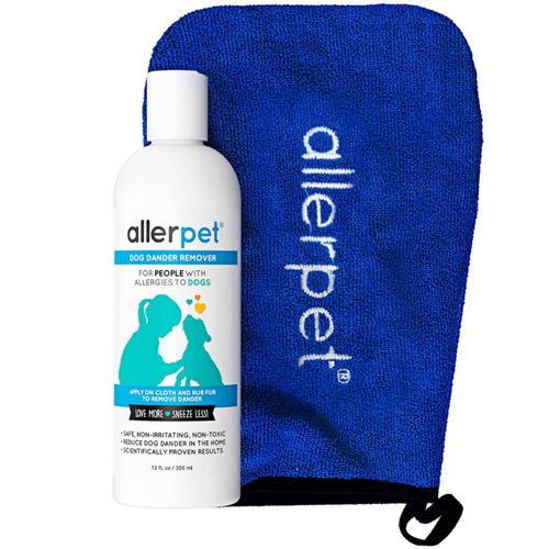 Allerpet removedor de caspa para perros 355 ml con guante aplicador