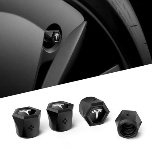 Tapón para válvula de neumático Spigen plateado con tira magnética antideslizante