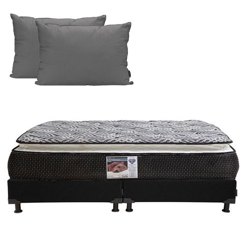 Colchón King Size Spring Air Omega + Box Black + Almohada 2Pack CZD