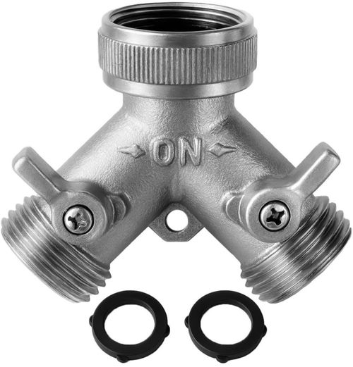 Conector para manguera de jardín Morvat de 2 vías latón niquelado