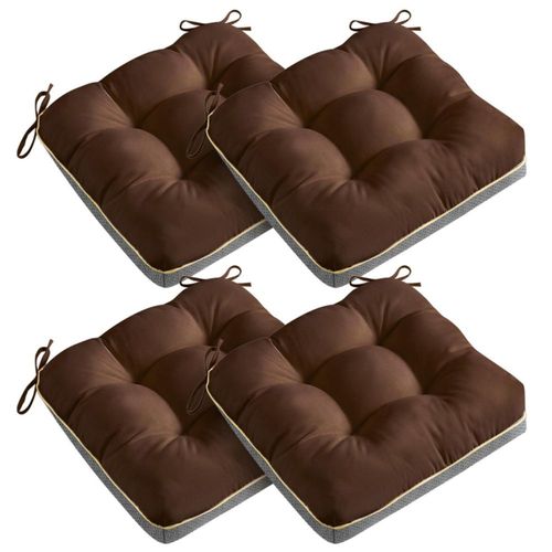 Cojines para silla AMCATON paquete de 4 48 x 48 cm de espuma con cintas