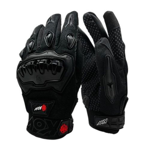 Guante Para Moto Kov Delta Negro Con Limpiador De Mica