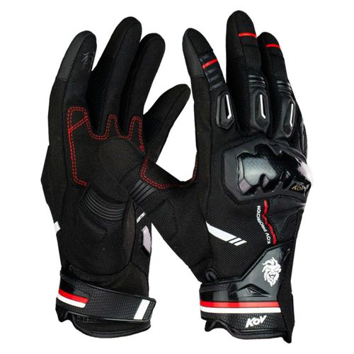 Guante de Piel Kov Track Negro Blanco