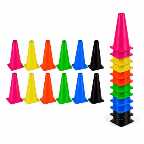 KIT DE 12 CONOS DE ENTRENAMIENTO DEPORTIVO ESPORTIVA MULTICOLOR