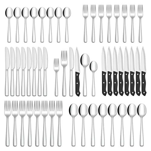 48 Pcs Juego De Cubiertos De Acero Inoxidable  Color Plata