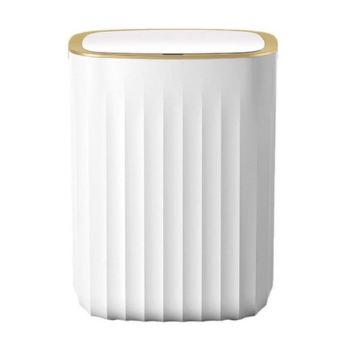 Bote Para Basura Blanco/ Platedo 10 L Con Sensor De Ape/cie